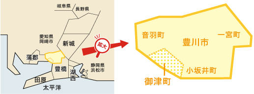 豊川版折込エリア地図